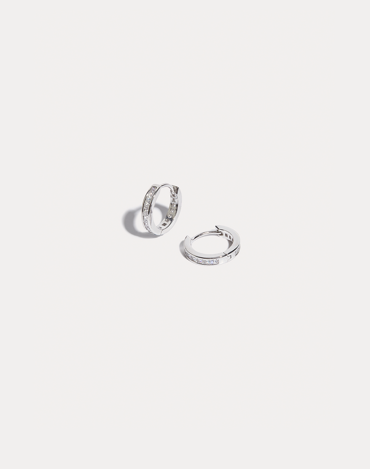 Ruby Silver Hoop Earrings